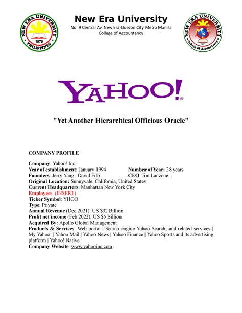 Yahoo: A Case Study Analysis 